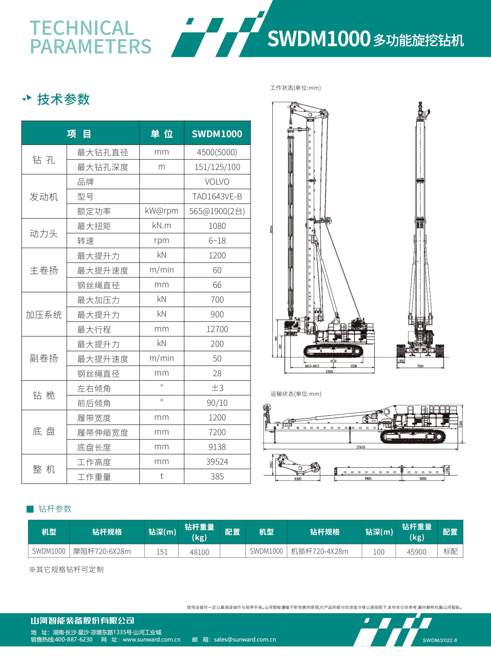 SWDM1000 超大型多功效旋挖钻机